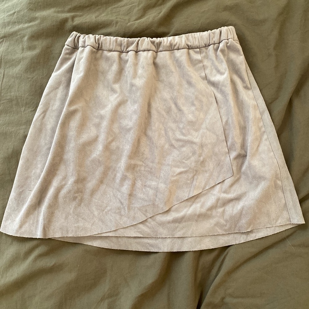 Grey suede skirt